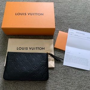 Louis Vuitton empreinte double zip pochette noir